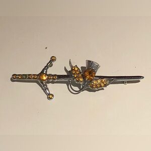 Mizpah Celtic Sword With Thistle Brooch